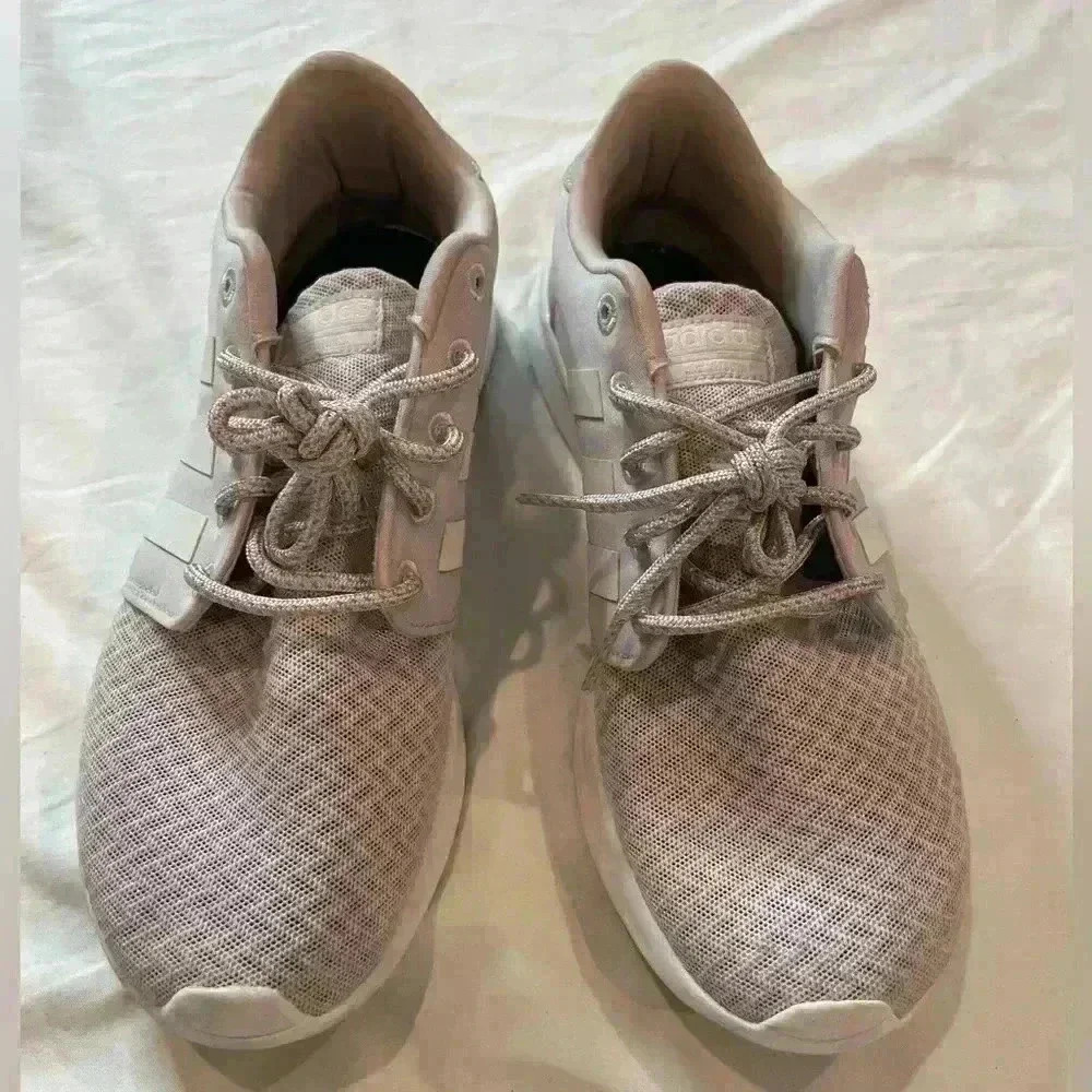 Adidas Women’s Cloudfoam QT Racer Running Shoe Size 8.5 Low Top Purple White - Picture 7 of 13